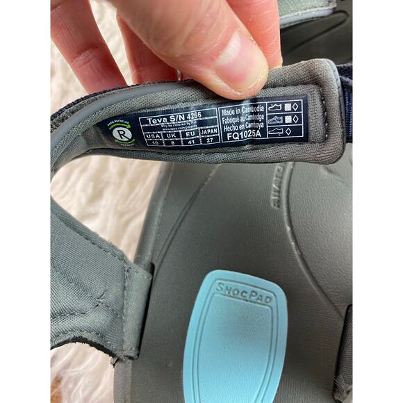 Teva 4266 Tirra Women's 10 Gray Blue Strappy Slingback Sport Sandals - Picture 10 of 10